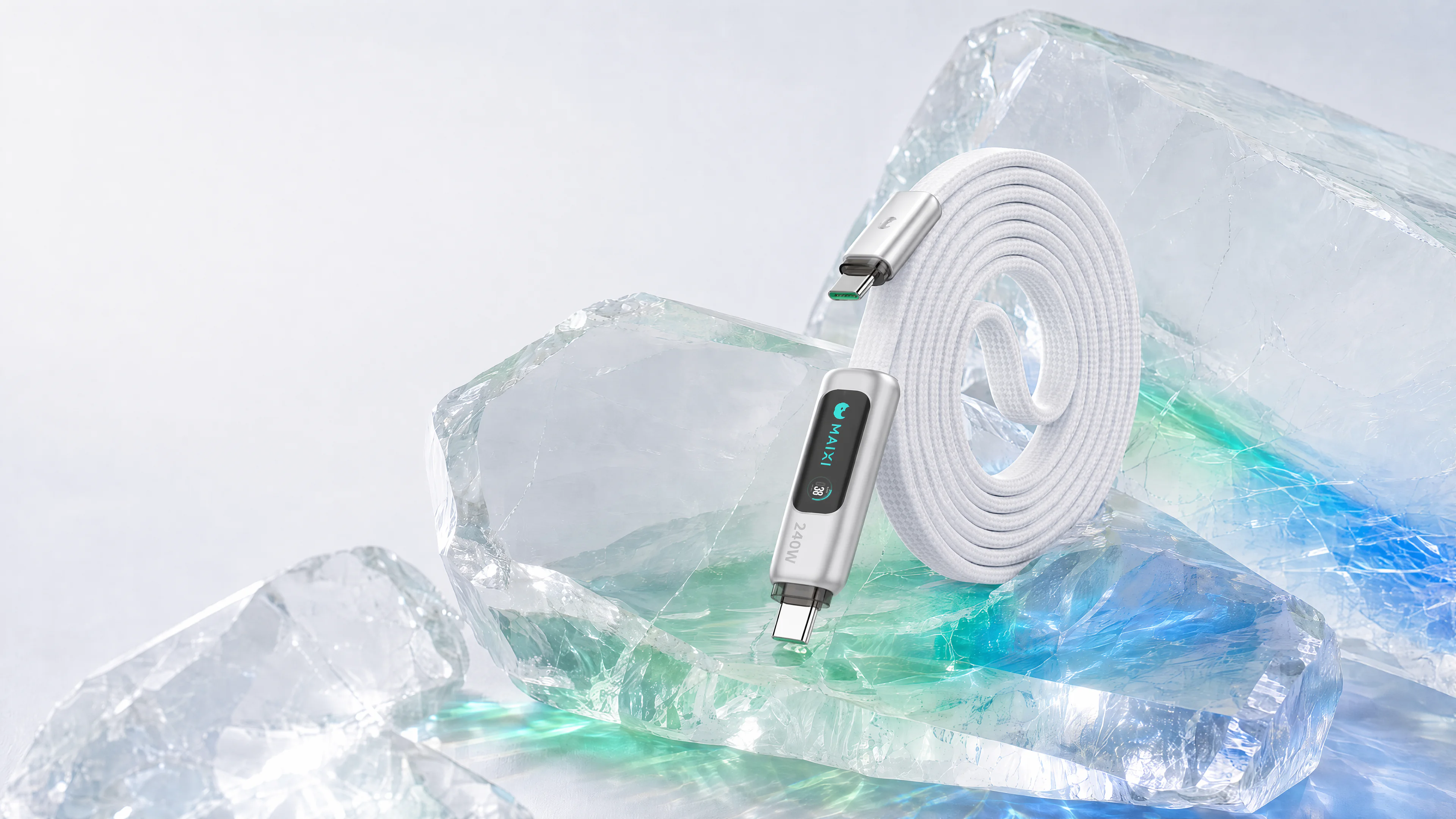 迈犀极晶数显磁吸快充数据线 C4 水晶场景产品图