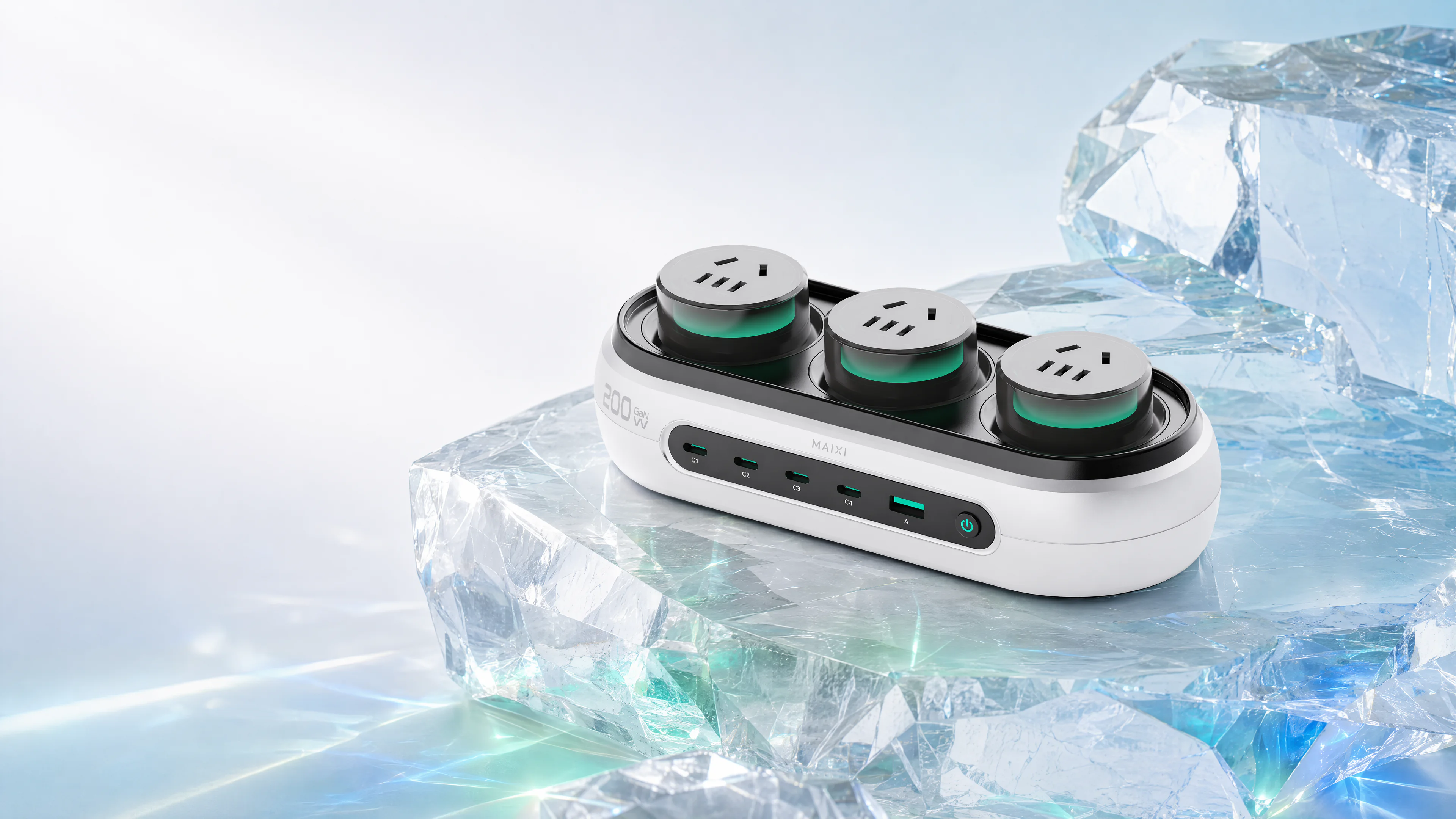 迈犀极晶桌面充电站 U1 水晶场景产品图